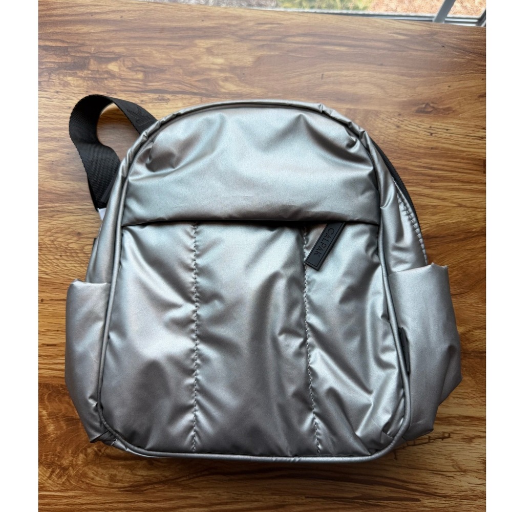 RARE CALPAK Luka Mini Backpack Gunmetal Metallic Puffy Travel Bag NEW